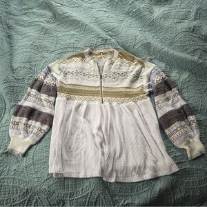 Free People Cabin Fever Swit Sweater Thermal Top